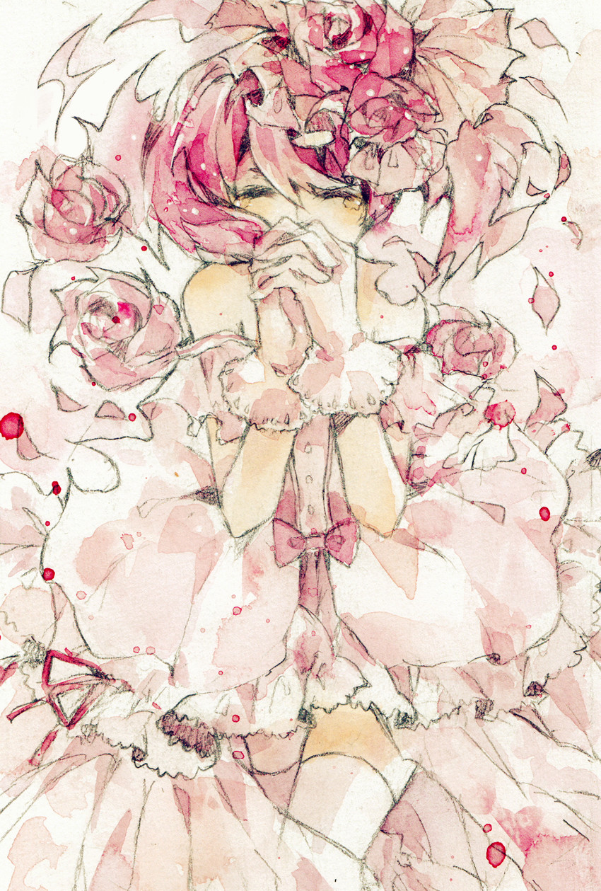kaname madoka and ultimate madoka (mahou shoujo madoka magica) drawn by mok1e