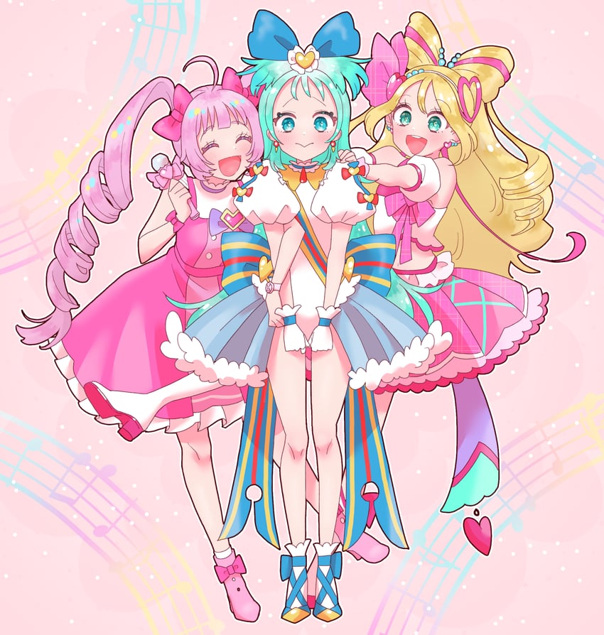 sakura uta, cure idol, aozora himari, princess ripple, and sorano minamo (precure and 4 more) drawn by mario_(198609044)