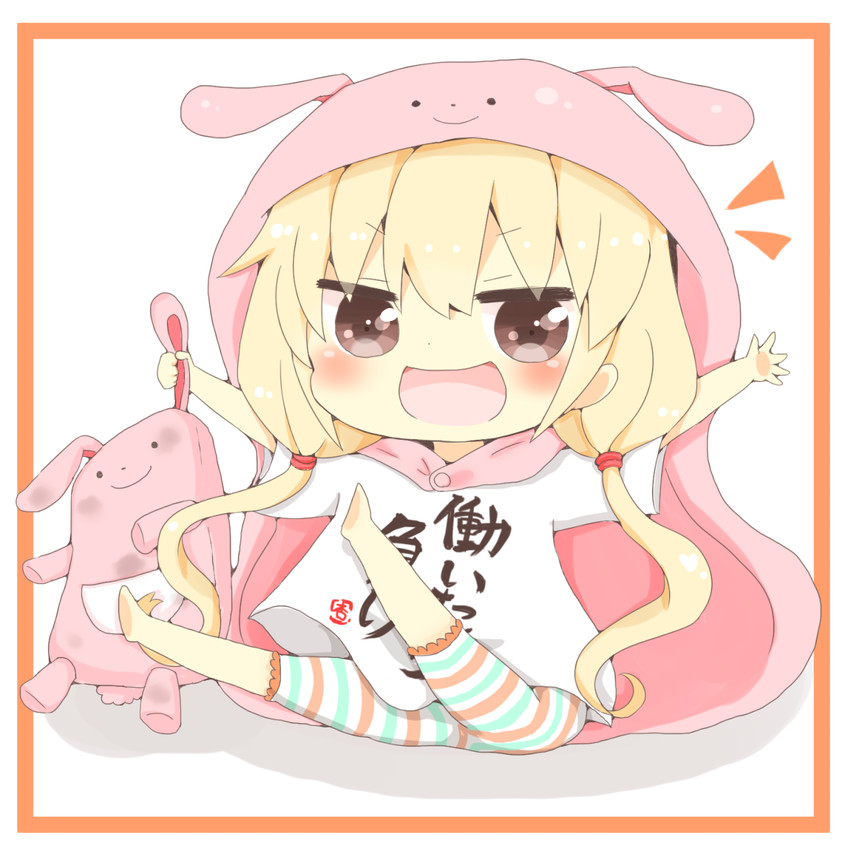 futaba anzu, doma umaru, and komaru (idolmaster and 2 more) drawn by iwari_(kerokeroboushi)