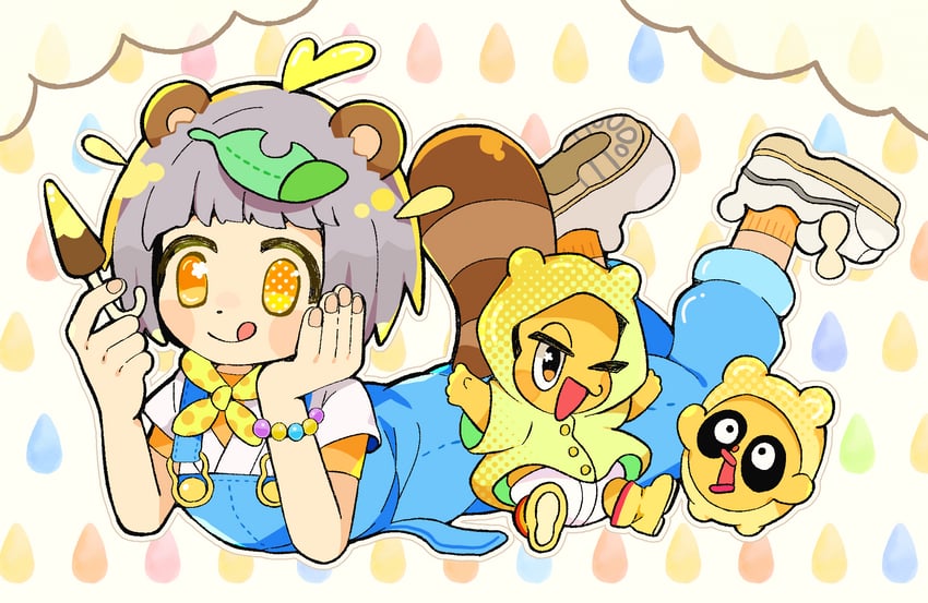 ponpoko, peanuts-kun, and chancho (mode aim) drawn by taoru_(towtowru)