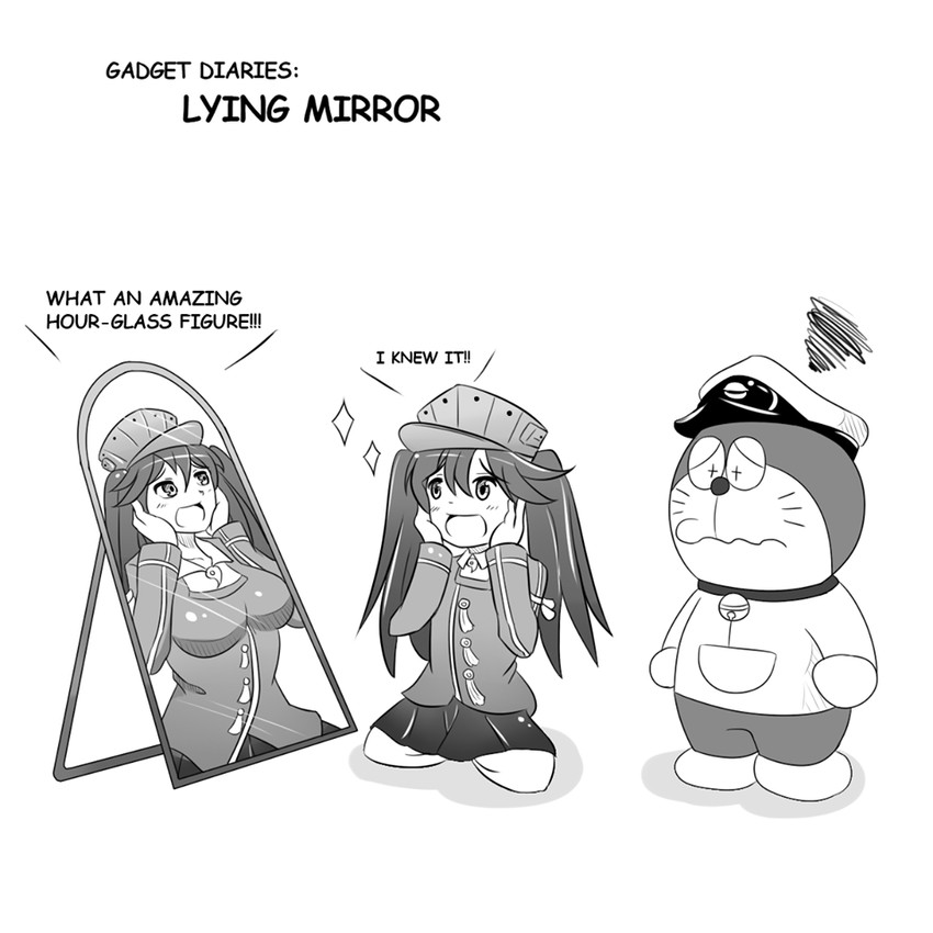 admiral, ryuujou, and doraemon (kantai collection and 1 more) drawn by wangphing