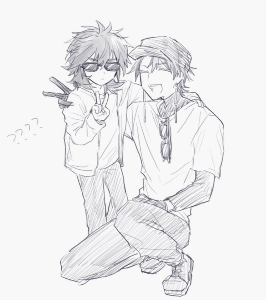 isoi reiji and theodore riddle (saibou shinkyoku) drawn by poka_(user_kypt4454)