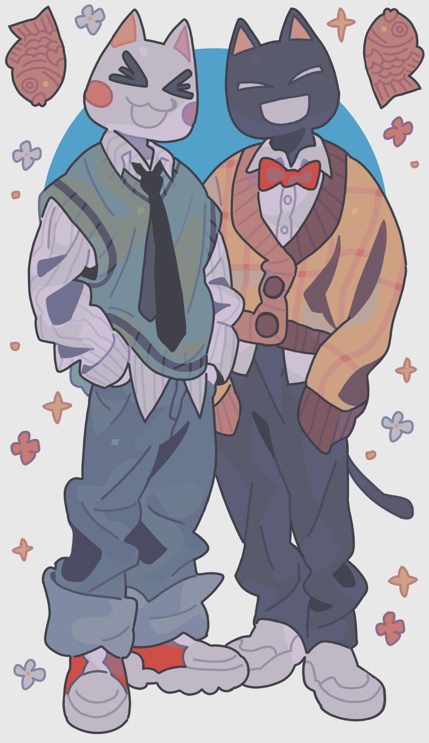 inoue toro and kuro (doko demo issho) drawn by namaqun