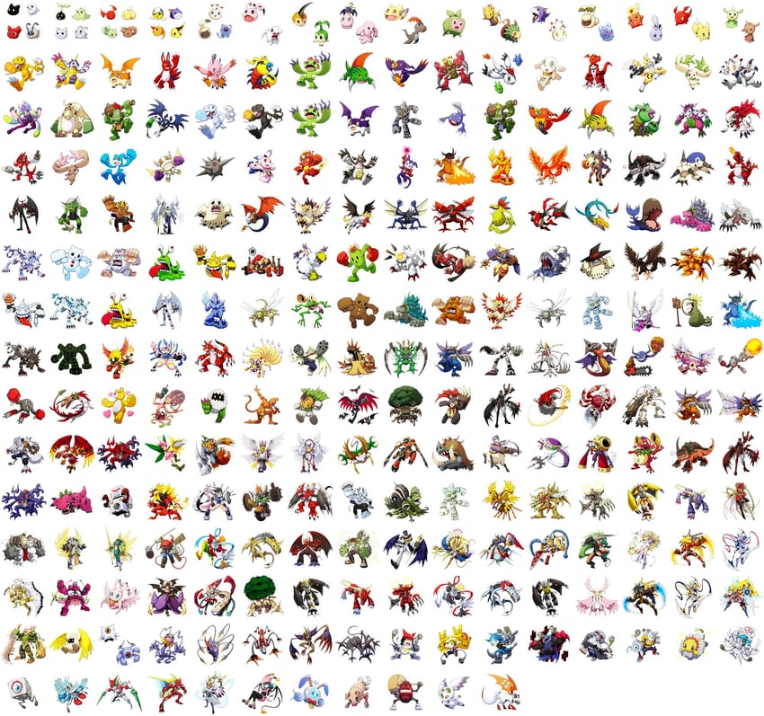 angewomon, renamon, tailmon, agumon, patamon, and 242 more (digimon) drawn by d_sandy