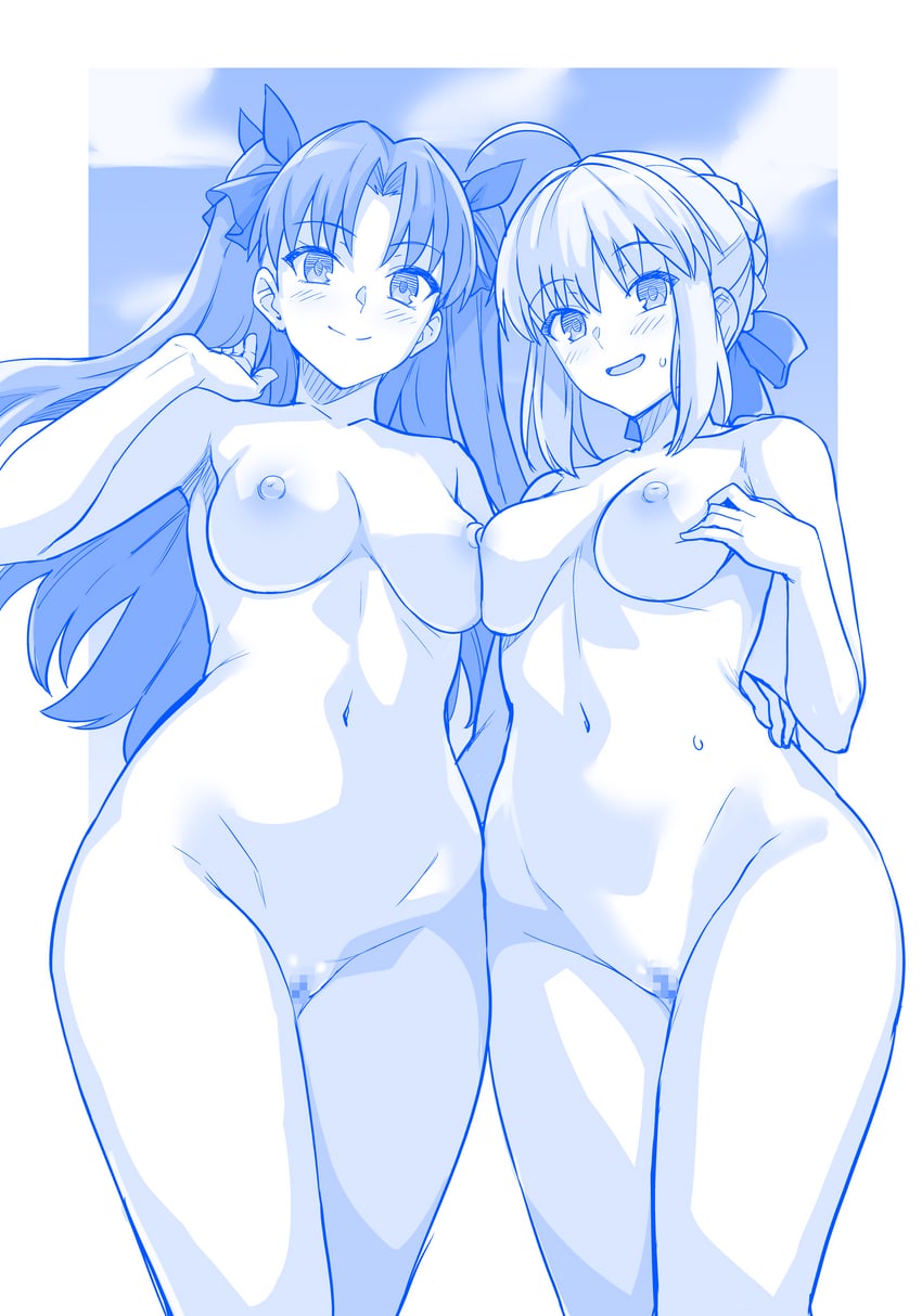 artoria pendragon and saber (fate and 1 more) drawn by haruhisky