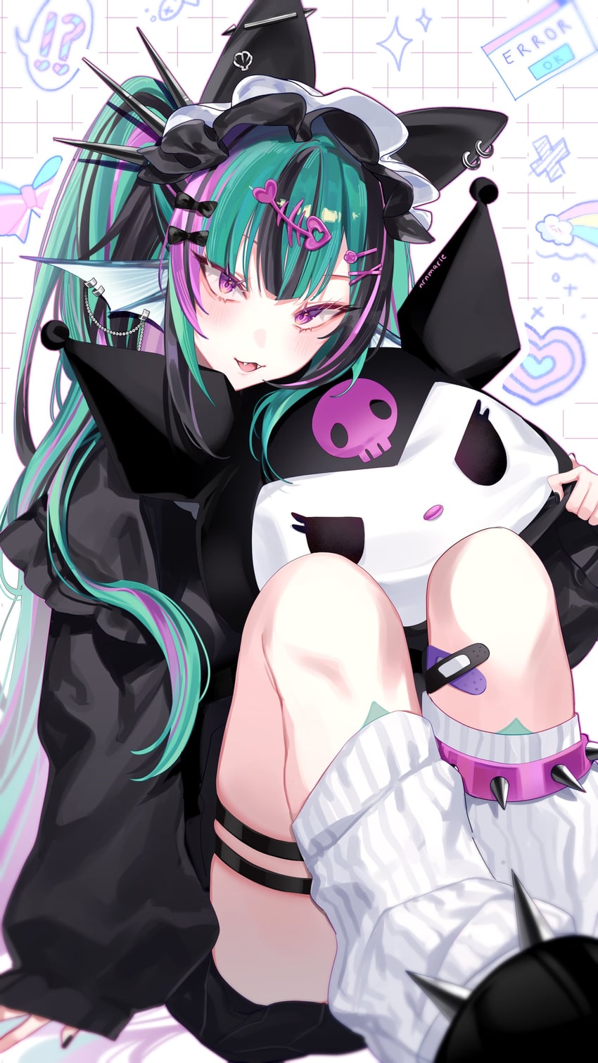finana ryugu and kuromi (nijisanji and 3 more) drawn by nrnmarie