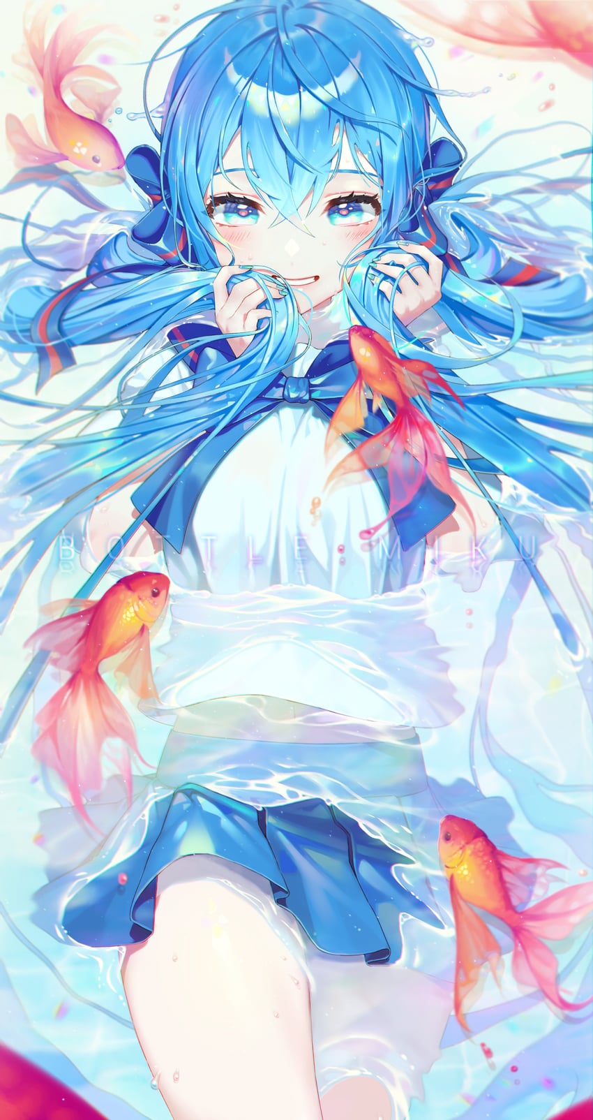 hatsune miku and bottle miku (vocaloid) drawn by de_nim