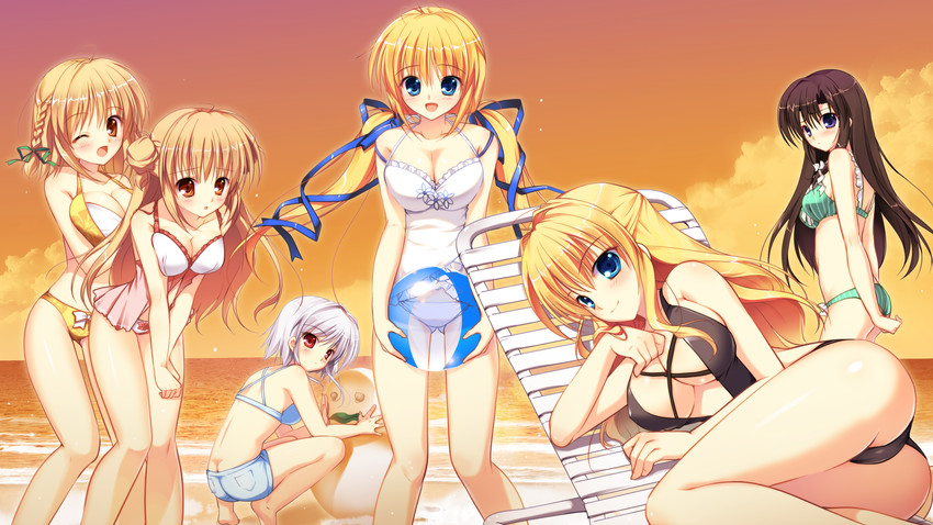 kazamatsuri koromo, kazamatsuri mana, akigase nozomi, shinjou yukina, haruno sakura, and 1 more (manatsu no yoru no yuki monogatari) drawn by mikeou