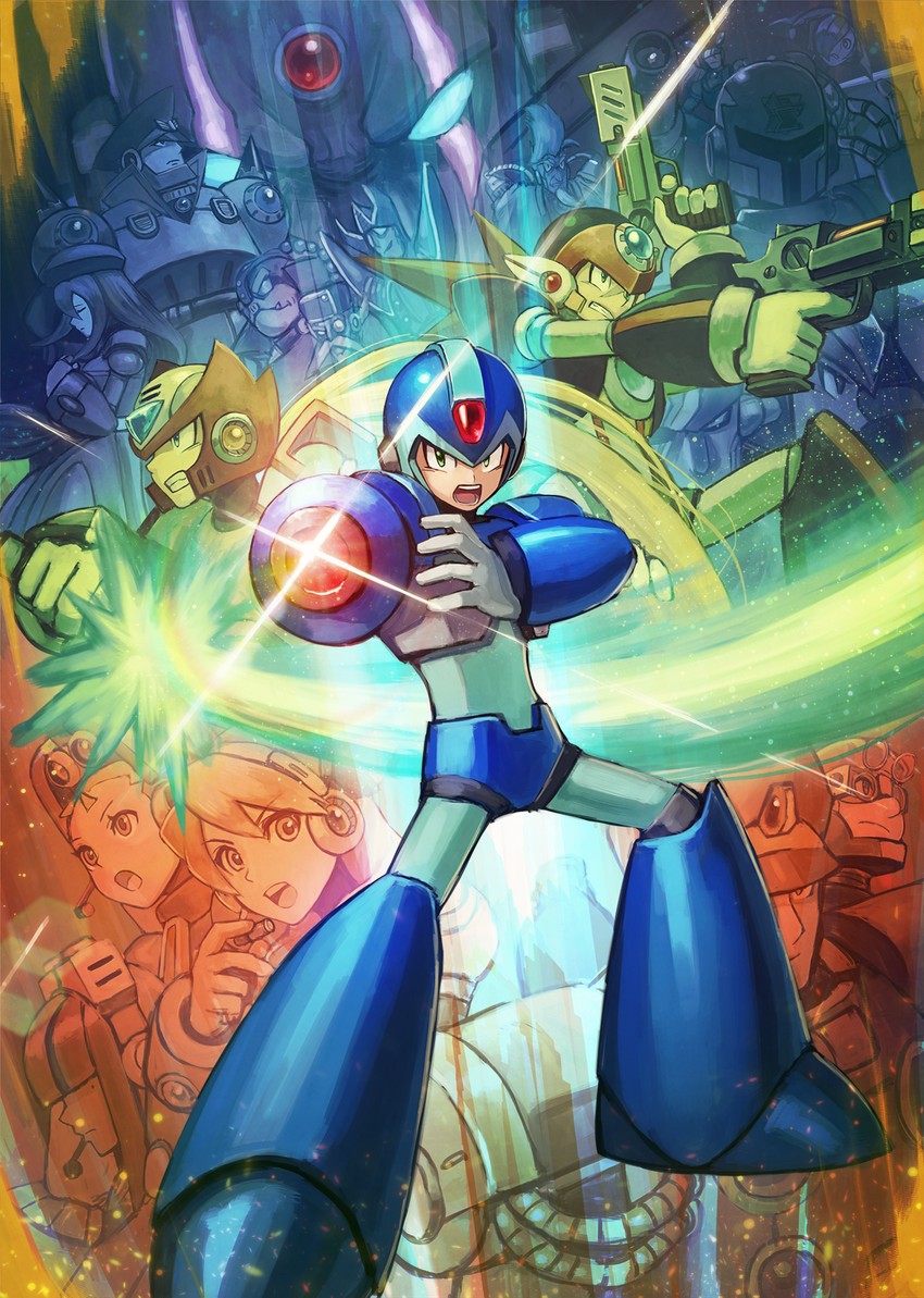 zero, x, iris, axl, alia, and 15 more (mega man and 9 more) drawn by kuroi_susumu
