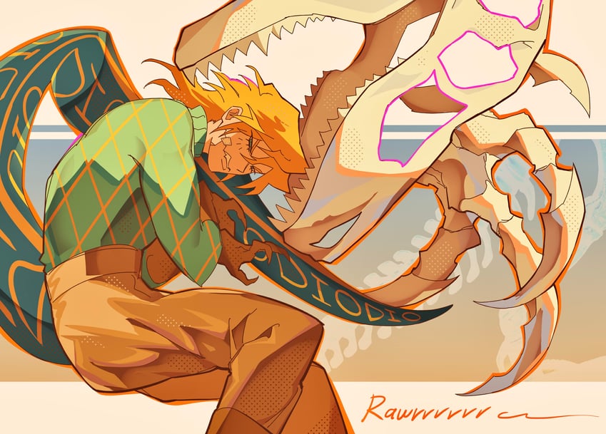 diego brando and scary monsters (jojo no kimyou na bouken and 1 more) drawn by primsheep