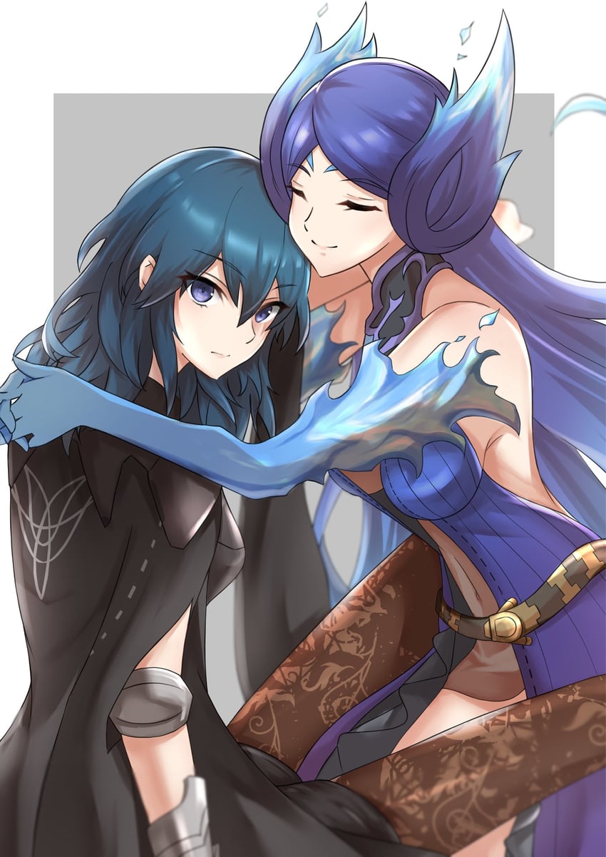 female byleth, brighid, and itou shizuka (fire emblem and 4 more) drawn by ega-chan