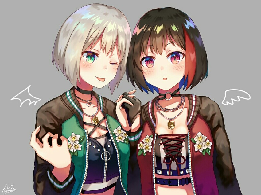 mitake ran and aoba moca (bang dream!) drawn by nyacha_(tya_n_ya)