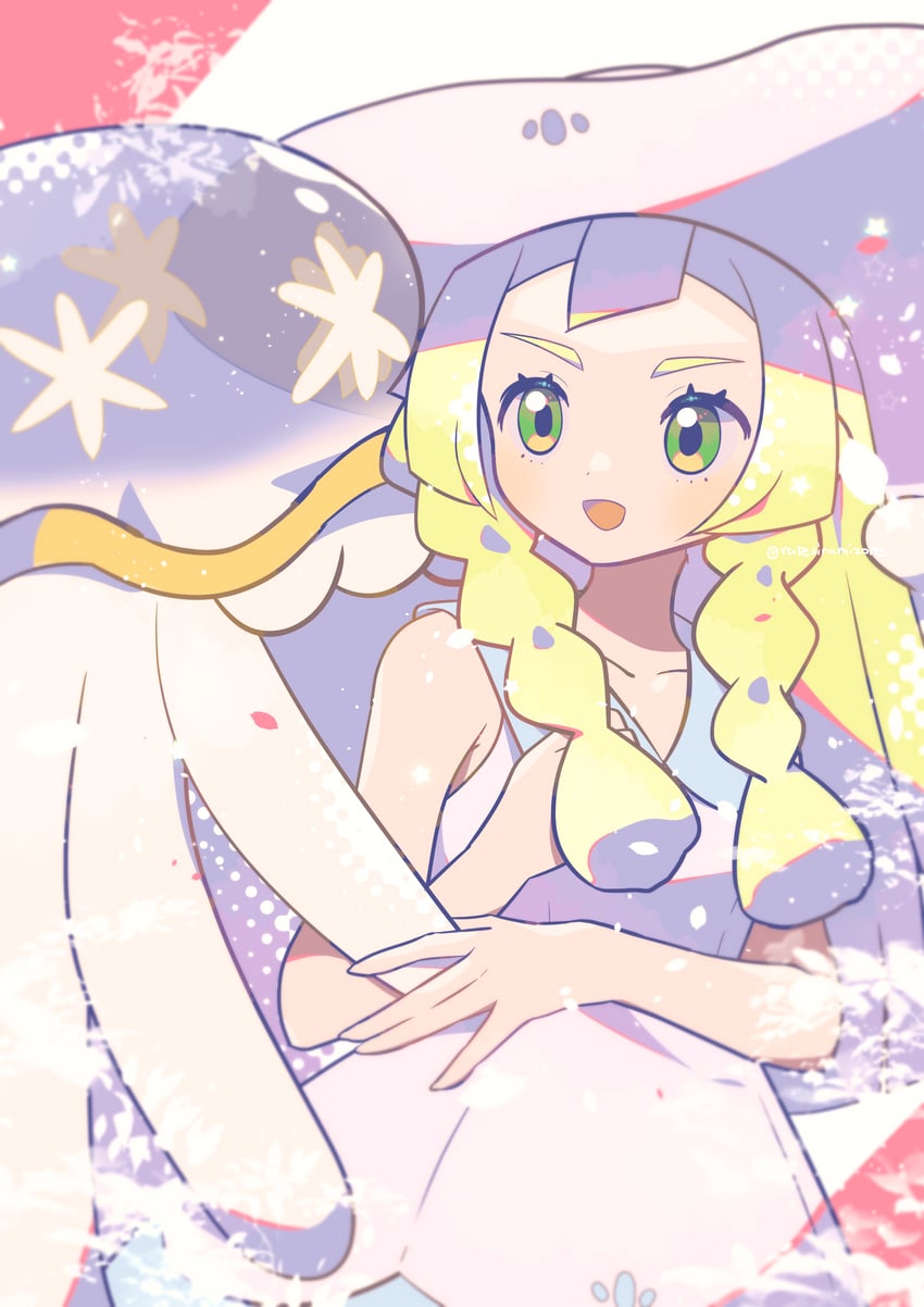 nihilego and lillie (pokemon and 1 more) drawn by shiramizore_(rate1026)