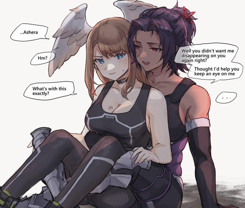 eunie and ashera (xenoblade chronicles and 1 more) drawn by tencryingemojis