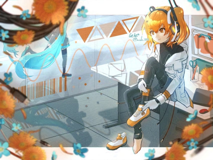 hatsune miku and adachi rei (vocaloid and 2 more) drawn by mido_(mido504)