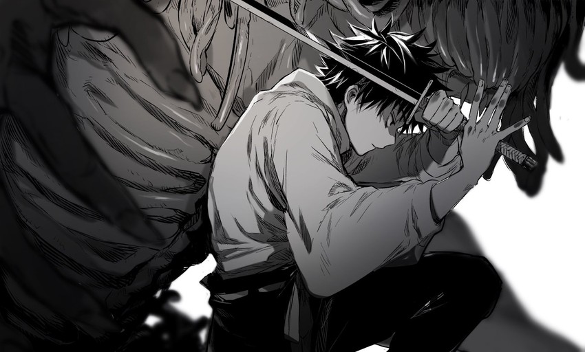 okkotsu yuuta and orimoto rika (jujutsu kaisen) drawn by pe-ji