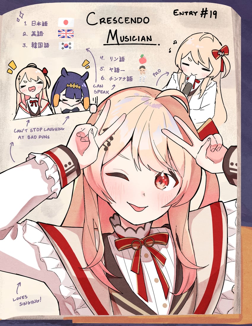 ninomae ina'nis and otonose kanade (hololive and 2 more) drawn by taiyo_sketches