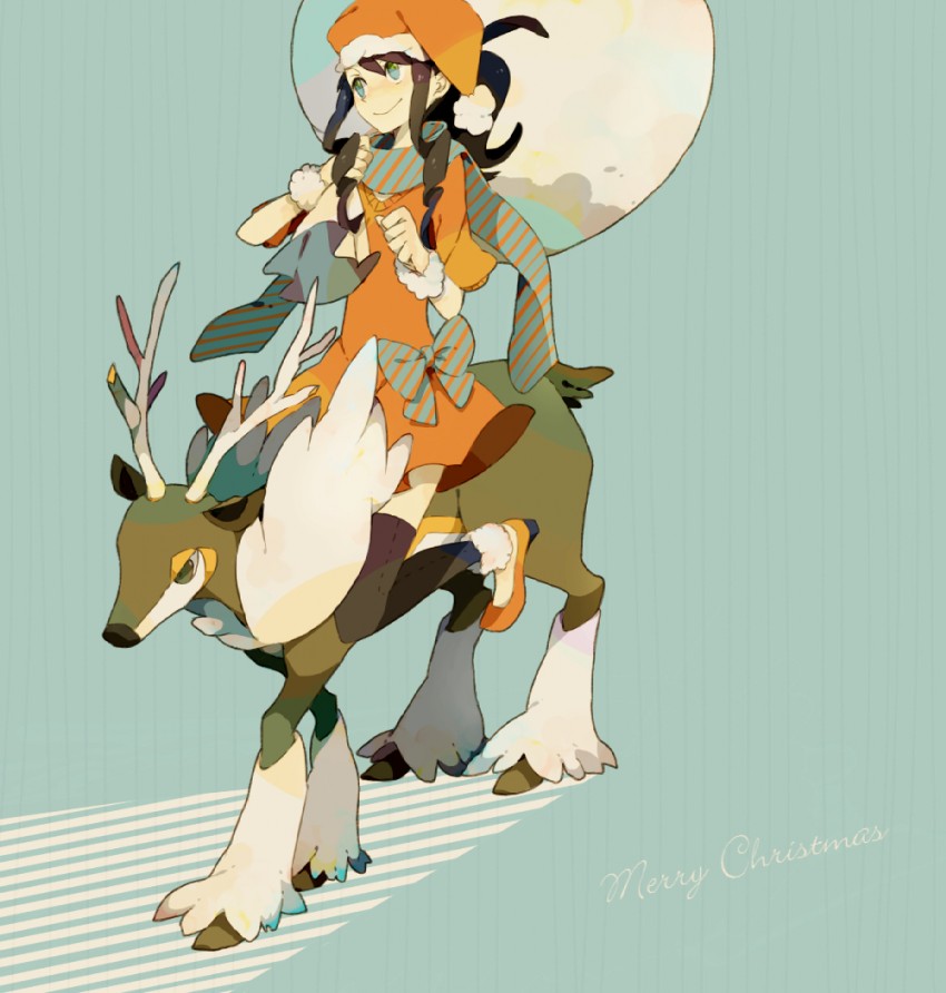hilda and sawsbuck (pokemon and 1 more) drawn by o-ishi