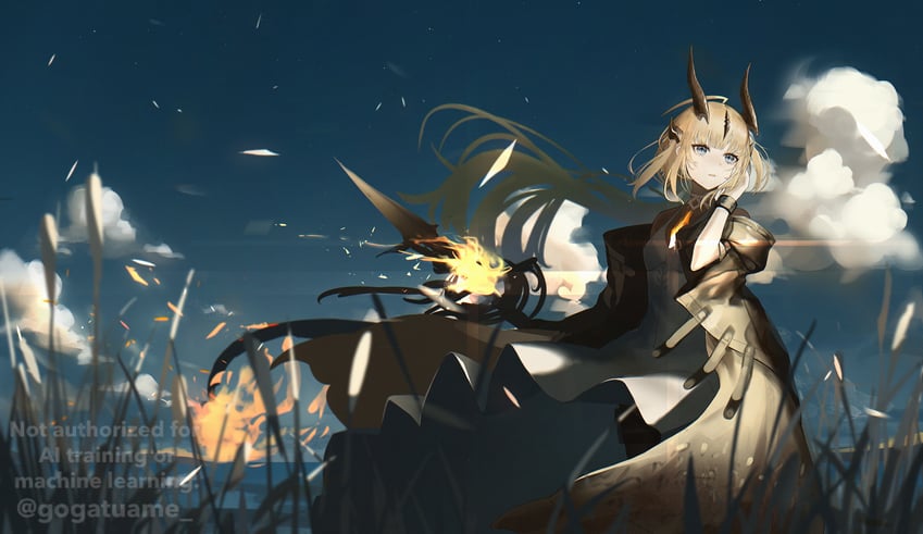 reed and reed the flame shadow (arknights) drawn by samidareame