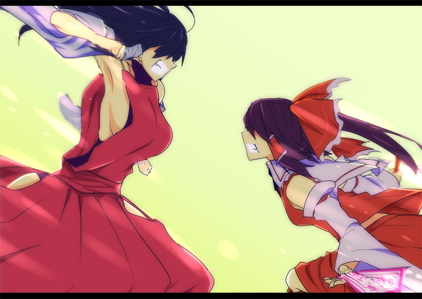 hakurei reimu and sendai hakurei no miko (original and 2 more) drawn by kenuu_(kenny)