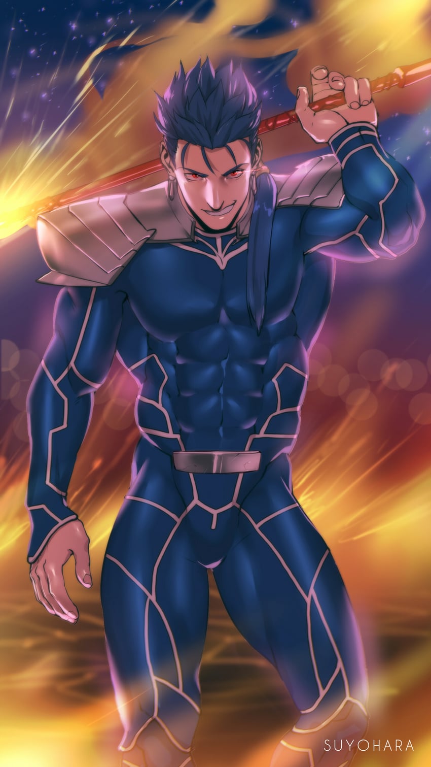 cu chulainn (fate and 1 more) drawn by suyohara