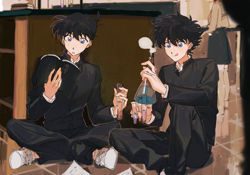 kudou shin'ichi and kuroba kaito (meitantei conan and 1 more) drawn by mayy_061