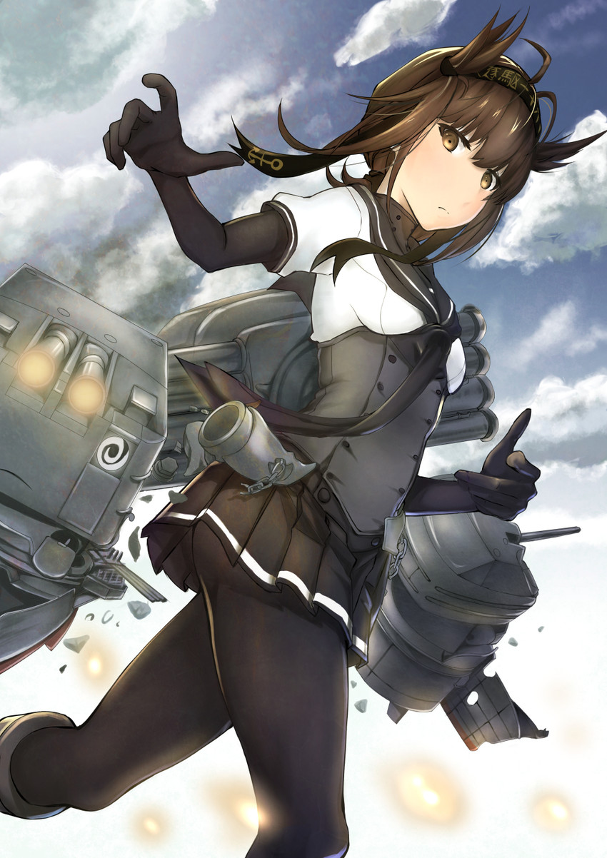 hatsuzuki and chou-10cm-hou-chan (kantai collection) drawn by hakui_(b600723)