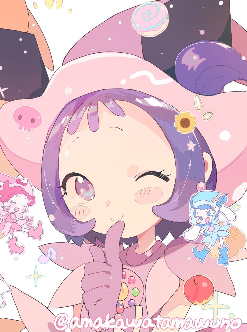 harukaze doremi, segawa onpu, and senoo aiko (ojamajo doremi) drawn by amakawa_tamawo
