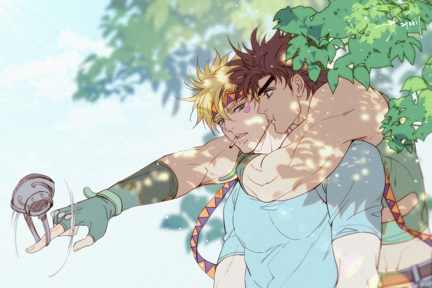 joseph joestar and caesar anthonio zeppeli (jojo no kimyou na bouken and 1 more) drawn by sashiyu