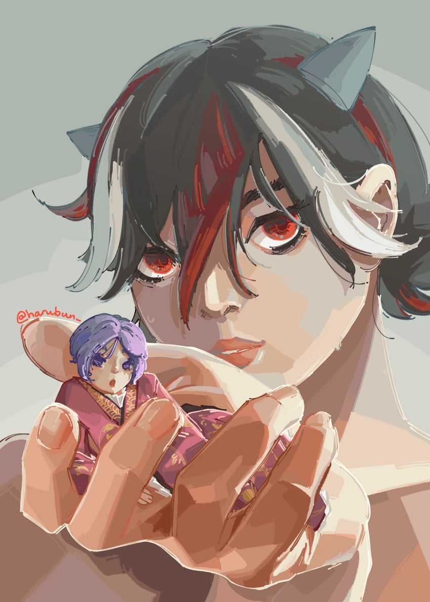 kijin seija and sukuna shinmyoumaru (touhou) drawn by haru_bun