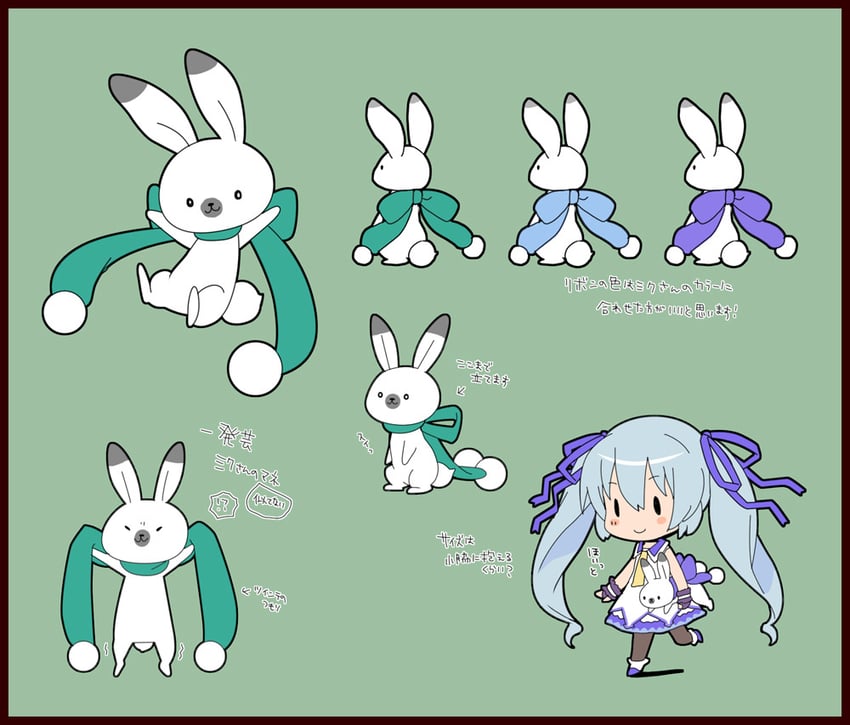 hatsune miku, yuki miku, and rabbit yukine (vocaloid) drawn by nekosumi