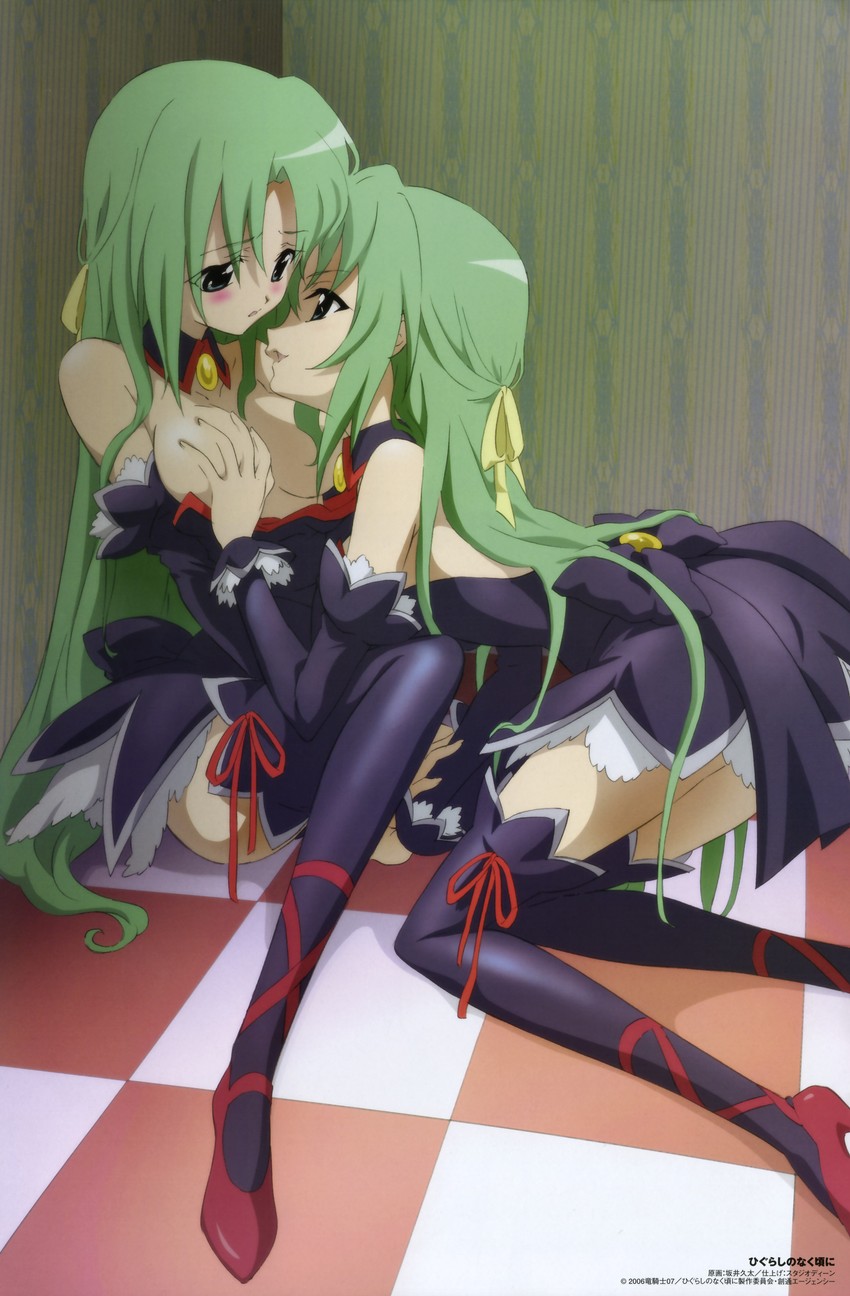 sonozaki mion and sonozaki shion (higurashi no naku koro ni) drawn by sakai_kyuuta