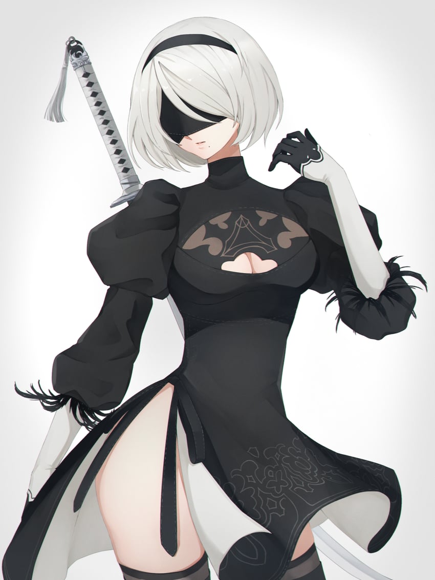 2b (nier and 1 more) drawn by nana28_tteyatu_(nanakusagayu_28)