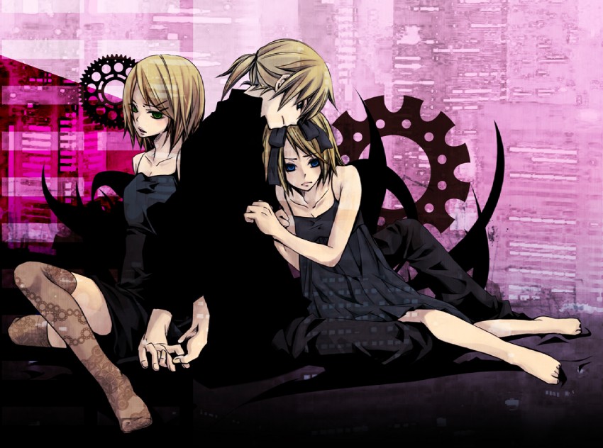 kagamine rin and kagamine len (vocaloid and 1 more) drawn by ichizu