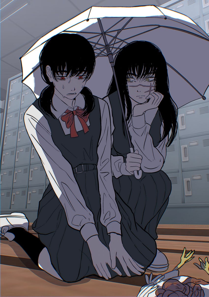yoru, mitaka asa, and bucky (chainsaw man) drawn by cdtxufre