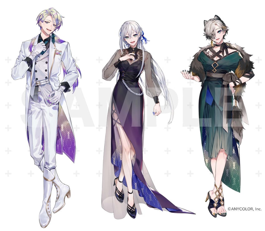 victoria brightshield, kunai nakasato, and claude clawmark (nijisanji and 1 more) drawn by chashibu