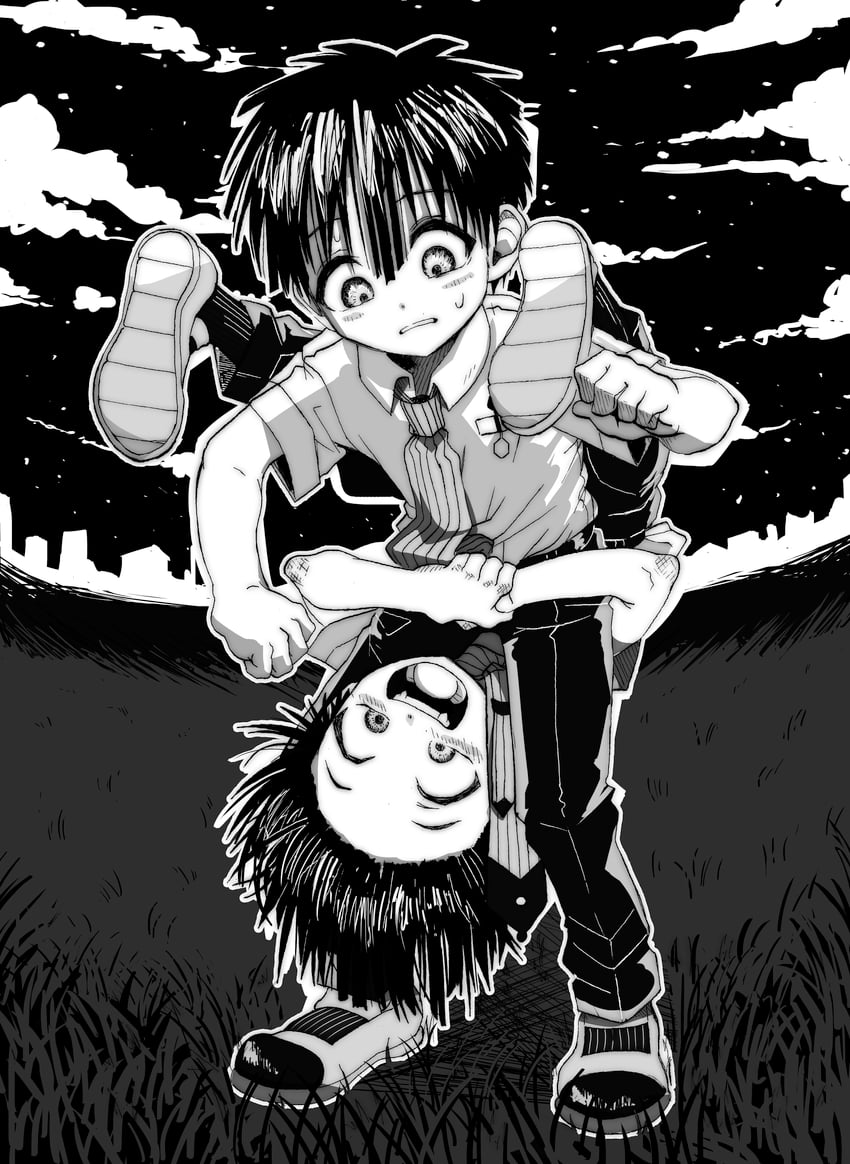 hanako and yugi tsukasa (jibaku shounen hanako-kun) drawn by homunculus100