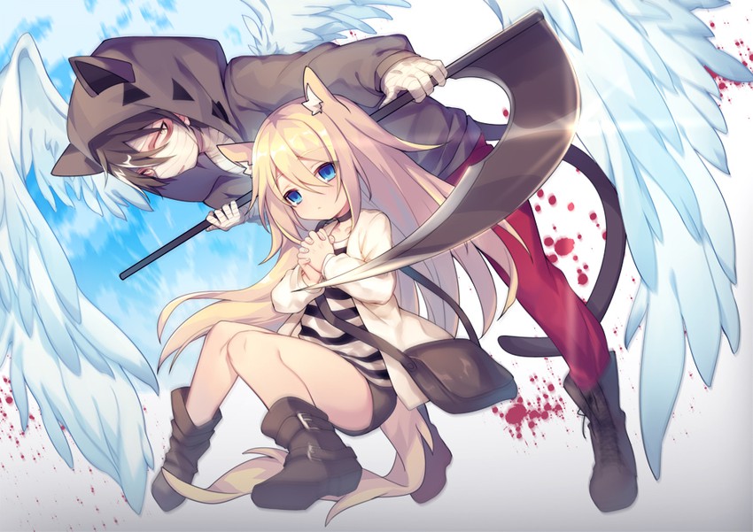 rachel gardner and isaac foster (satsuriku no tenshi) drawn by ao_jun