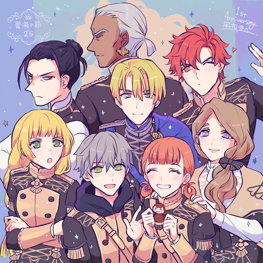 dimitri alexandre blaiddyd, ingrid brandl galatea, sylvain jose gautier, mercedes von martritz, felix hugo fraldarius, and 3 more (fire emblem and 1 more) drawn by noshima