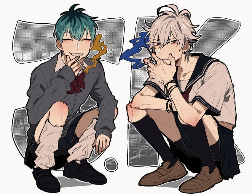 aohitsugi samatoki and nurude sasara (hypnosis mic) drawn by rimu_(limumu_)