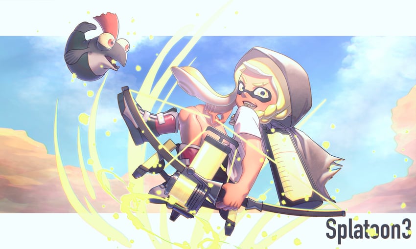 inkling player character, inkling girl, smallfry, and veronika (splatoon and 1 more) drawn by ra_gyoooo
