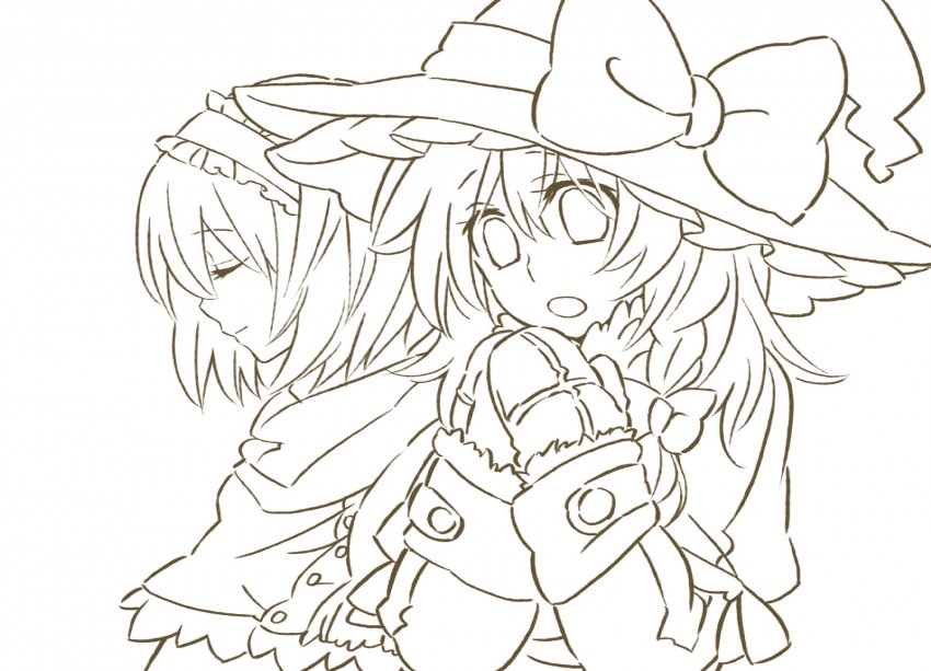 kirisame marisa and alice margatroid (touhou) drawn by arata_iri