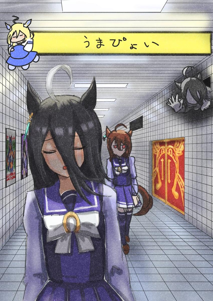 agnes tachyon, manhattan cafe, neo universe, hishi amazon, and sunday silence (umamusume and 2 more) drawn by magnoliko