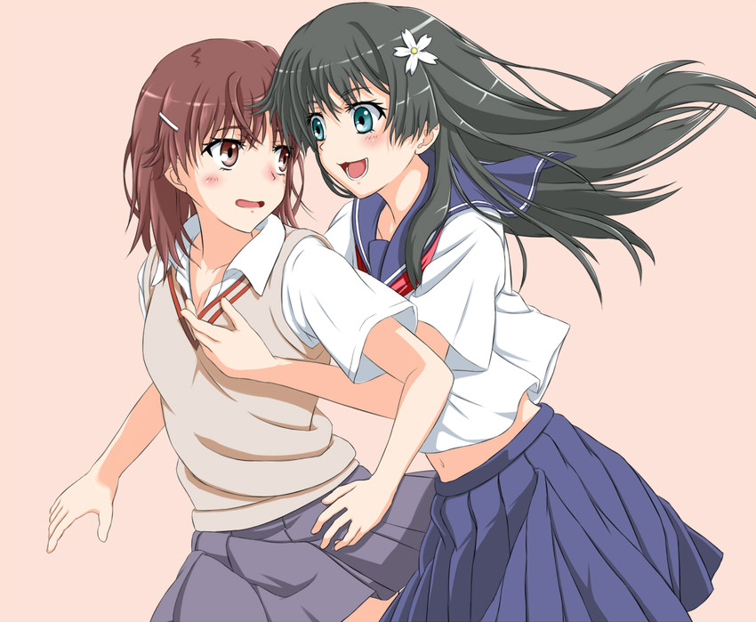 misaka mikoto and saten ruiko (toaru majutsu no index and 1 more) drawn by ken'ichi_(silvian125jp)