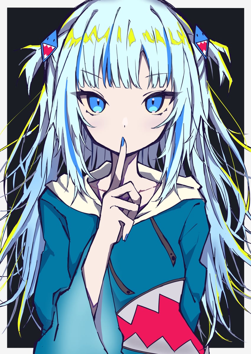 gawr gura (hololive and 1 more) drawn by naginata_(beam_naginata)