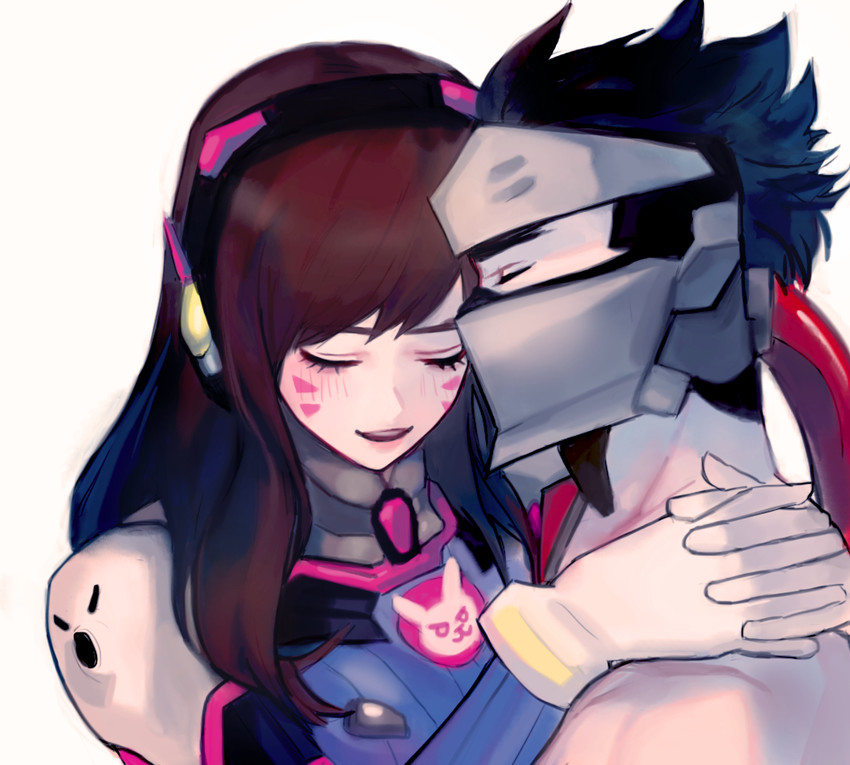 d.va, genji, and blackwatch genji (overwatch and 1 more) drawn by mme12165