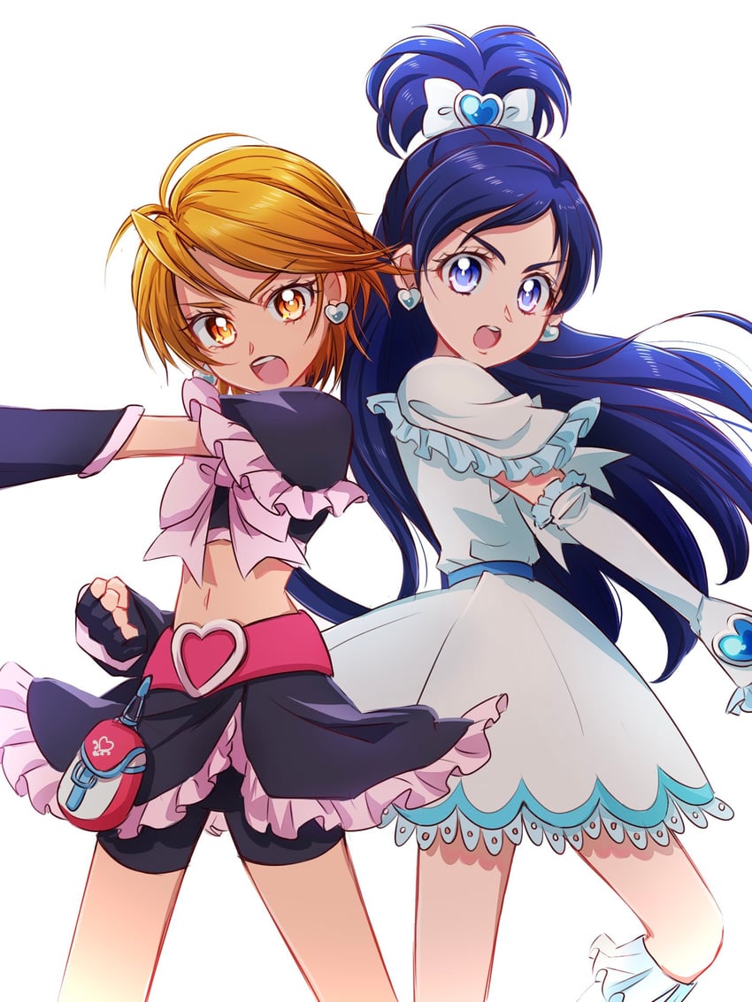 misumi nagisa, yukishiro honoka, cure black, and cure white (precure and 1 more) drawn by fpminnie1