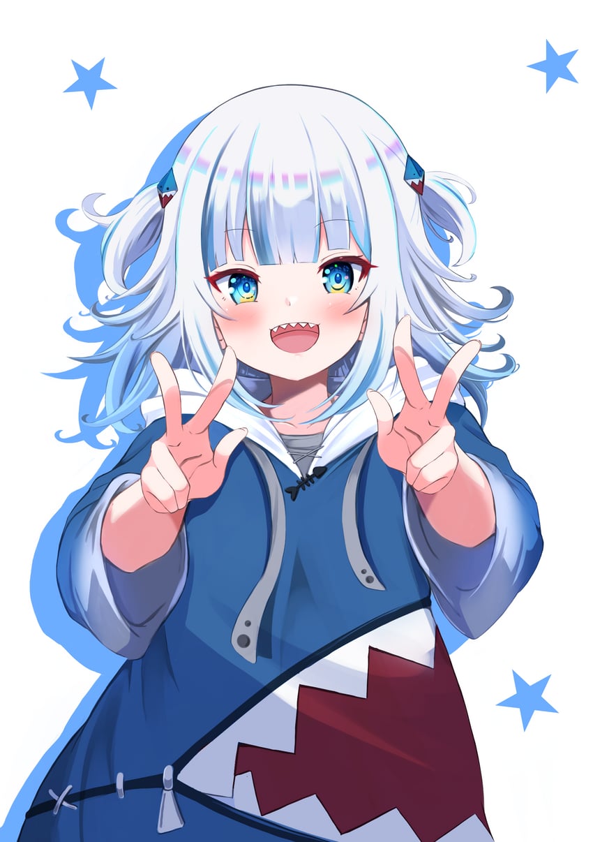 gawr gura (hololive and 1 more) drawn by shibakame