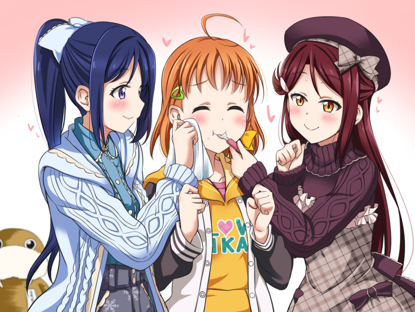sakurauchi riko, takami chika, matsuura kanan, and uchicchii (love live! and 1 more) drawn by hoshino_ouka