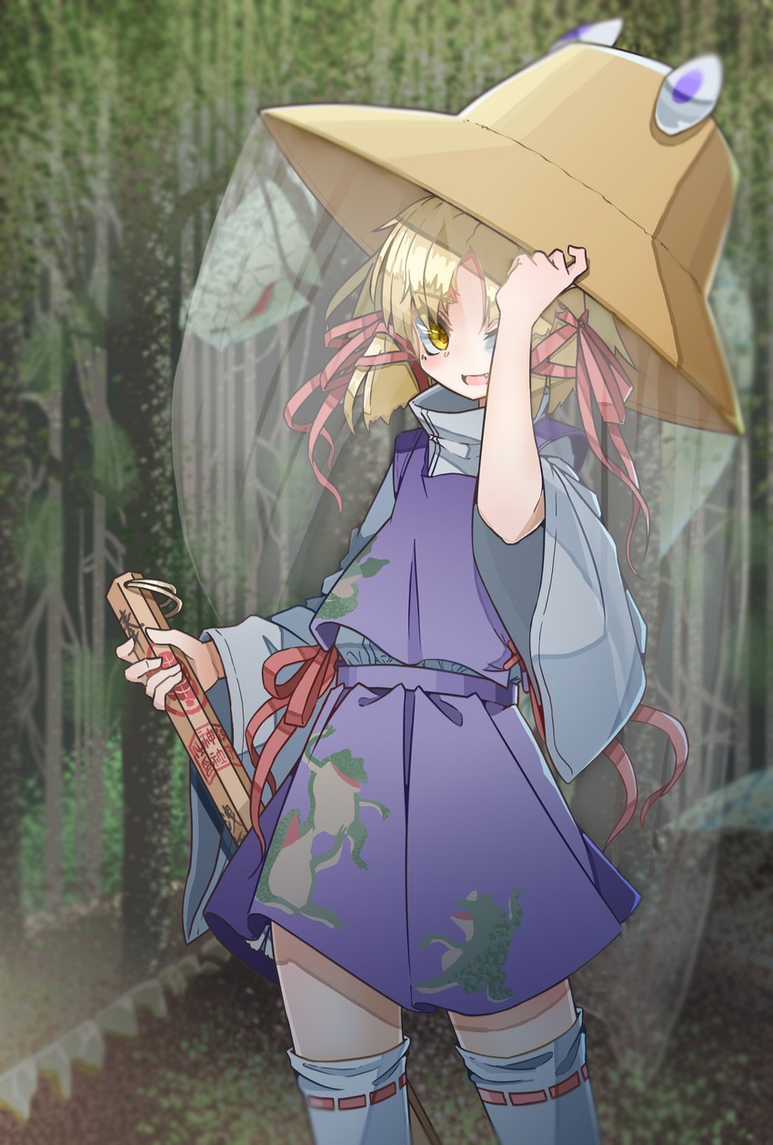 moriya suwako and mishaguji (touhou) drawn by veni_tsubaki